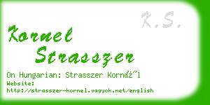 kornel strasszer business card